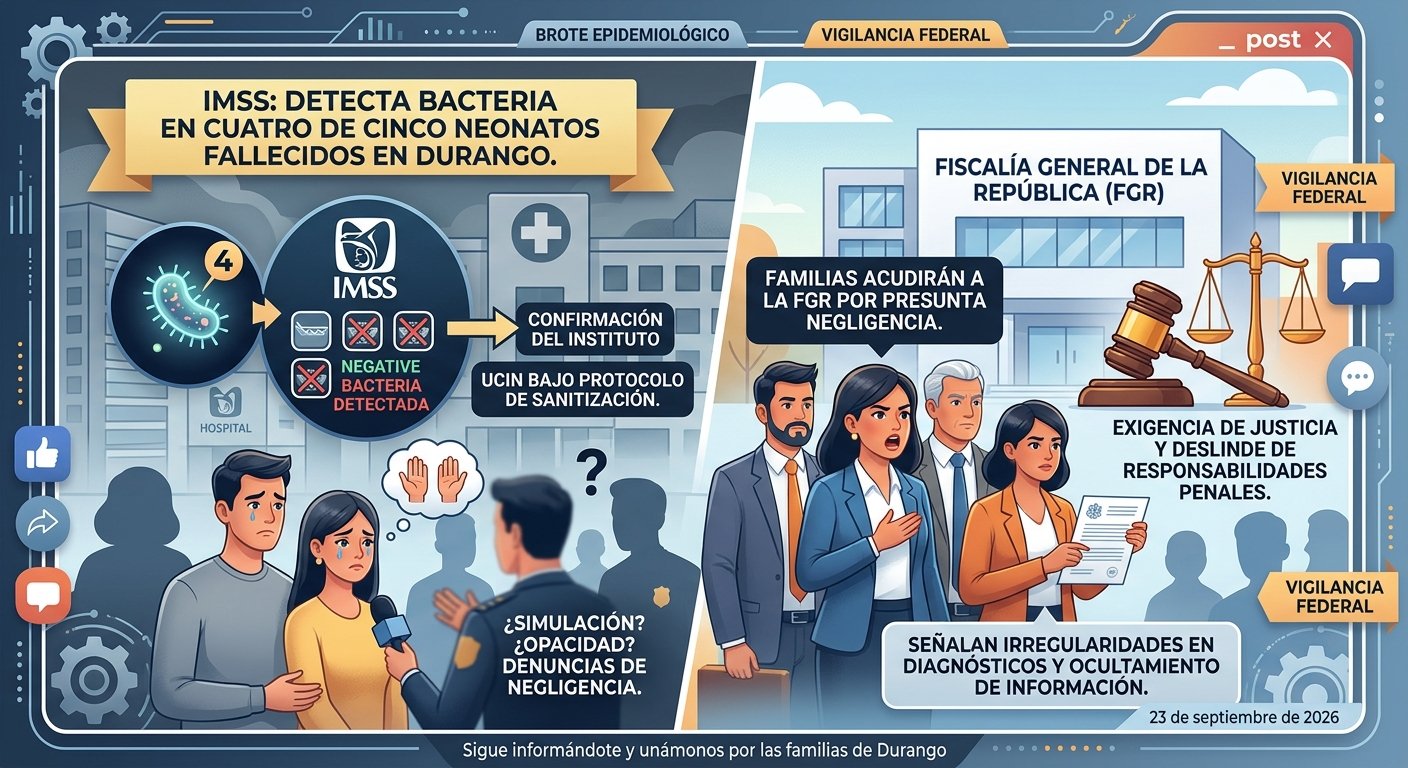 IMSS detecta bacteria en cuatro de cinco neonatos fallecidos en Durango