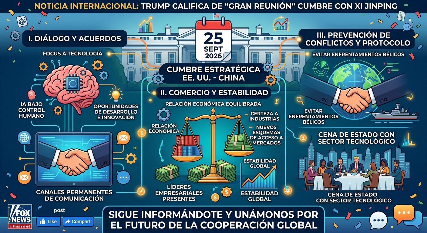 Trump califica de "gran reunión" la cumbre de más de tres horas con Xi Jinping en la Casa Blanca