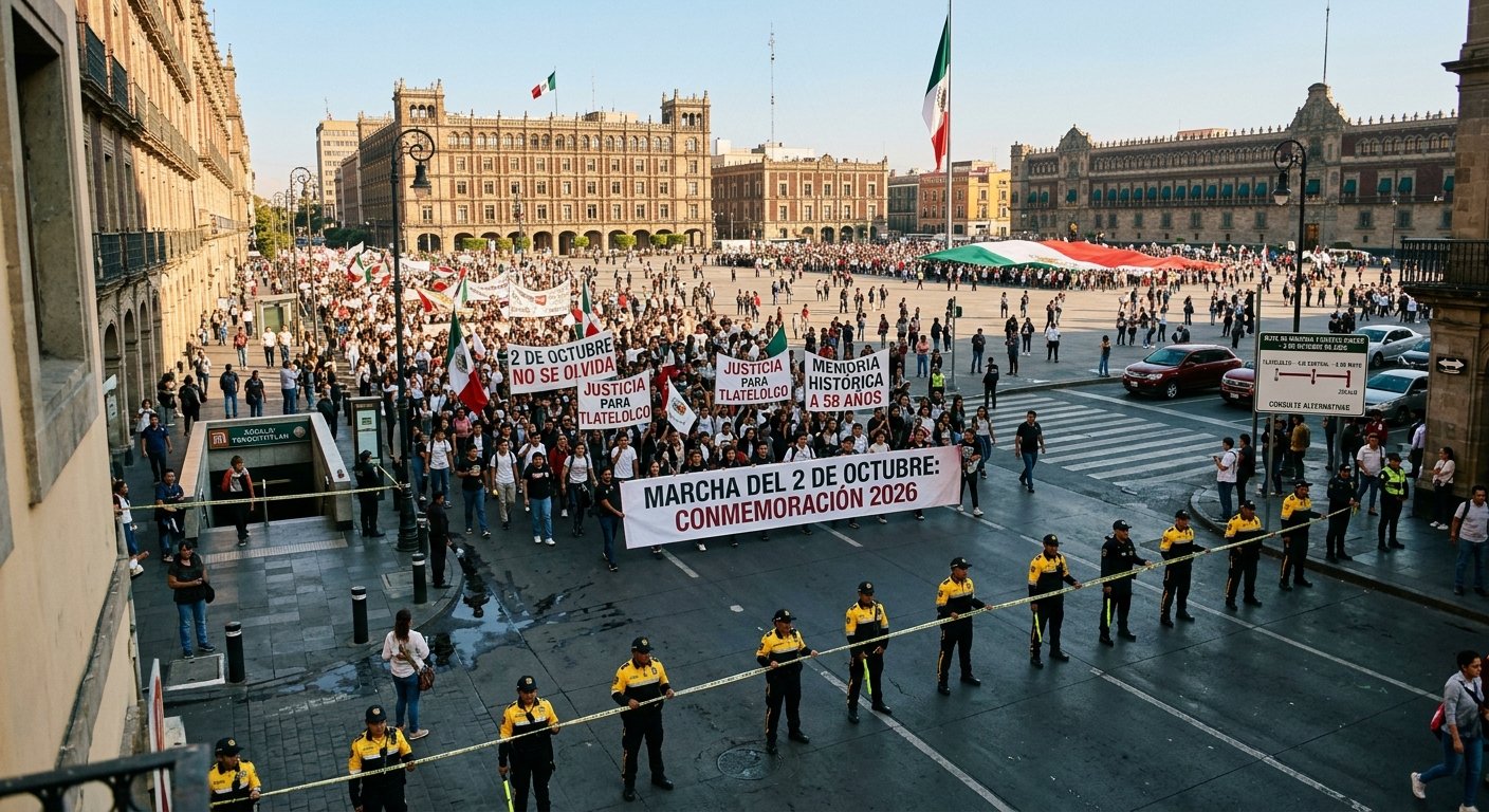 Marcha del 2 de Octubre en CDMX: Movilizaciones, ruta y afectaciones viales para este viernes