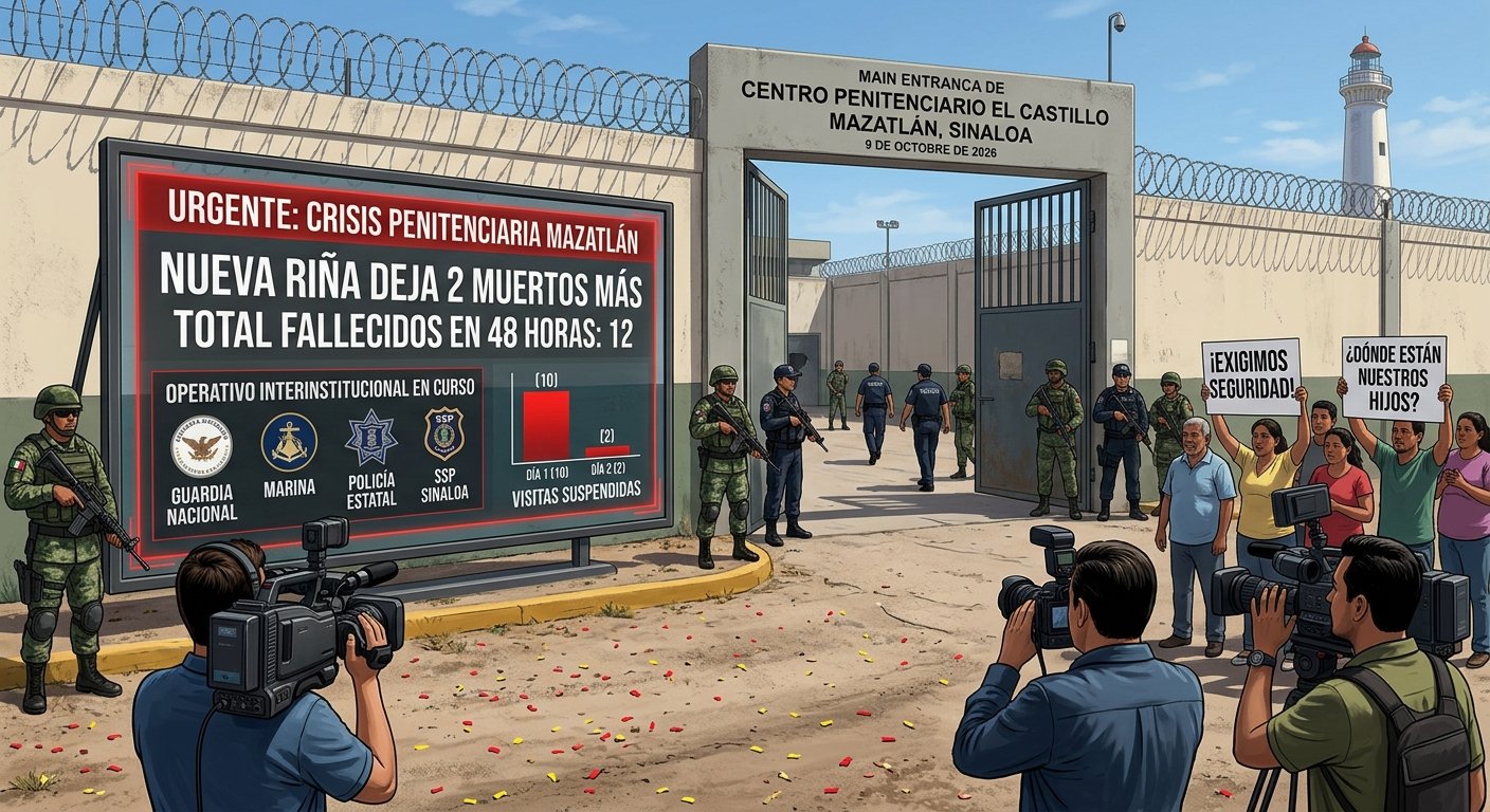 Crisis penitenciaria en Sinaloa: Segundero de violencia en el penal de Mazatlán eleva a 12 las víctimas mortales