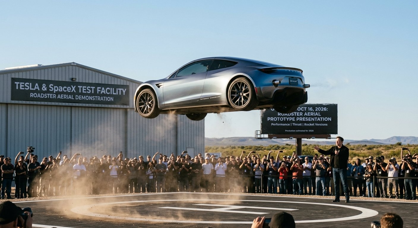 Elon Musk presenta la vertiente "voladora" del Tesla Roadster en colaboración con SpaceX