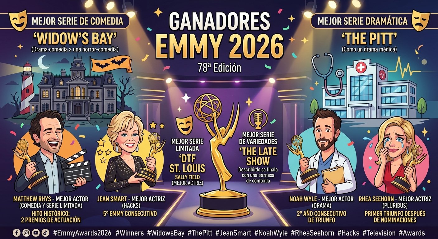 Widow's Bay y The Pitt se consolidan como las grandes ganadoras de los Premios Emmy 2026