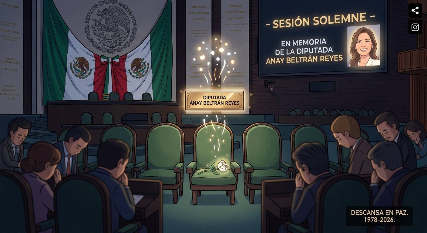 Luto en la Cámara de Diputados por el deceso de la legisladora Anay Beltrán Reyes