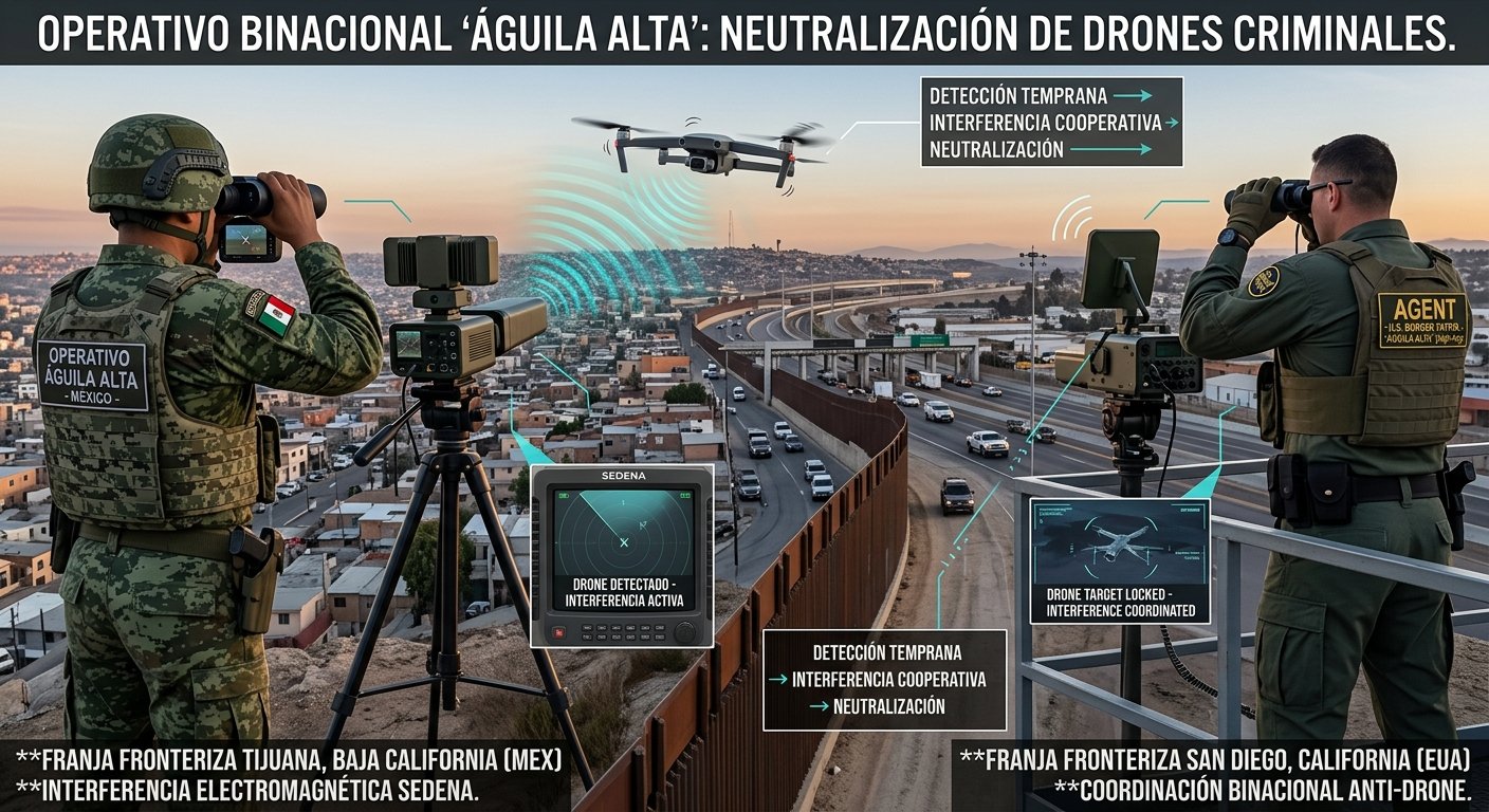 México y EE. UU. lanzan operativo "Águila Alta" contra drones delictivos en la frontera