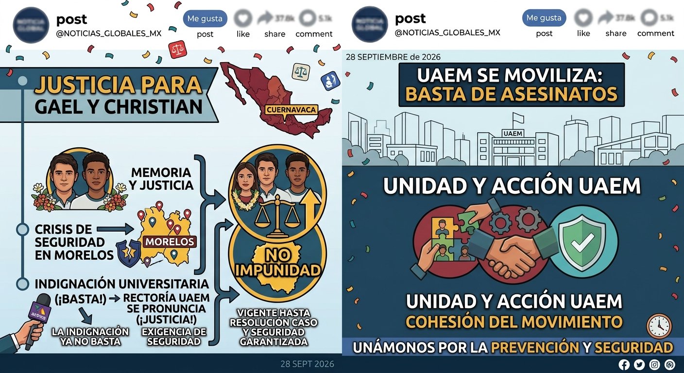 Asesinan a dos estudiantes de la UAEM en Cuernavaca; la comunidad universitaria exige frenar la ola de violencia e impunidad