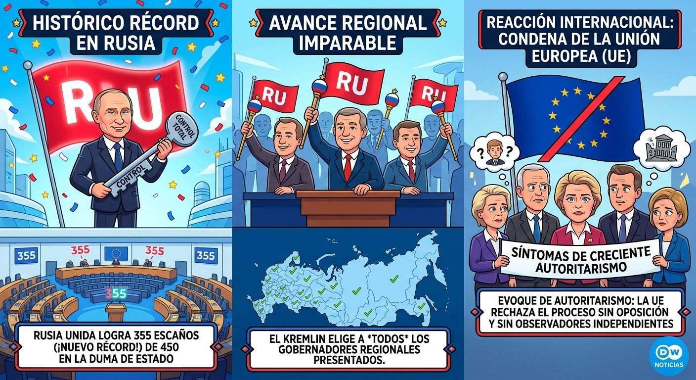 Rusia Unida amarra una mayoría histórica en la Duma y consolida el hegemonismo del Kremlin a nivel regional