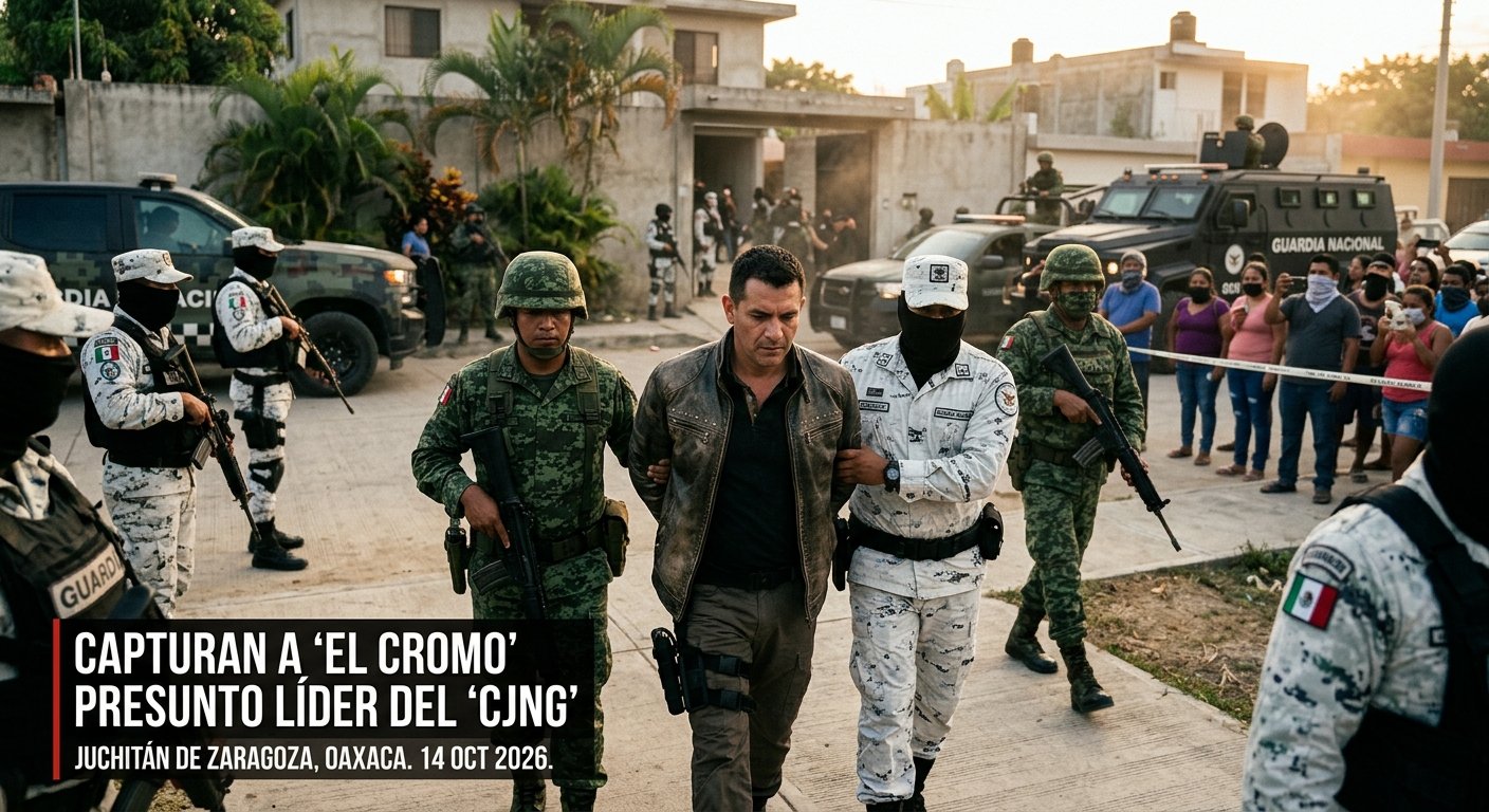 Cae ‘El Cromo’, jefe de plaza del CJNG en el Istmo de Tehuantepec, tras operativo interinstitucional